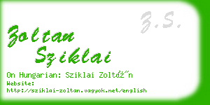 zoltan sziklai business card